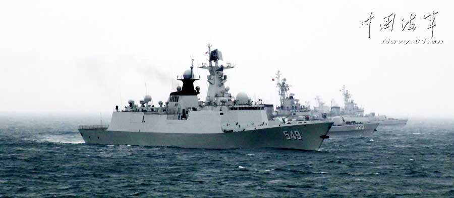 中國(guó)海軍特混編隊(duì)在東海訓(xùn)練海空作戰(zhàn)