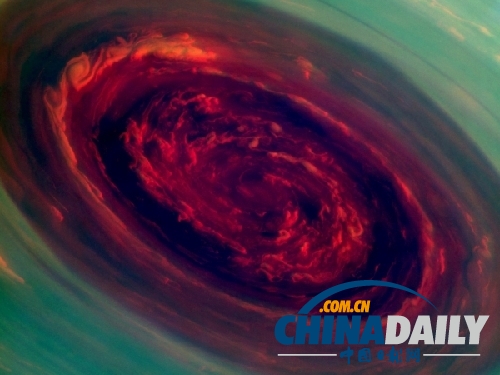 NASA公布土星颶風(fēng)震撼照片 酷似玫瑰層層疊覆