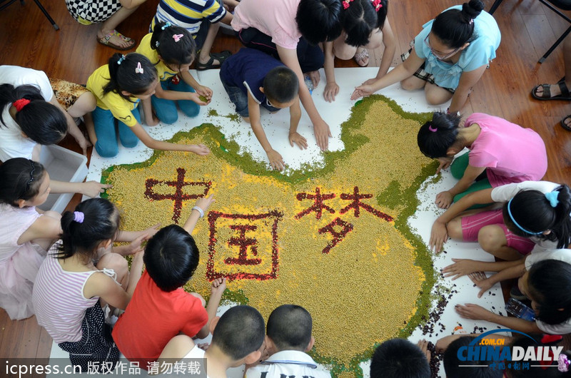 北京小學(xué)生五谷雜糧拼出“中國夢”