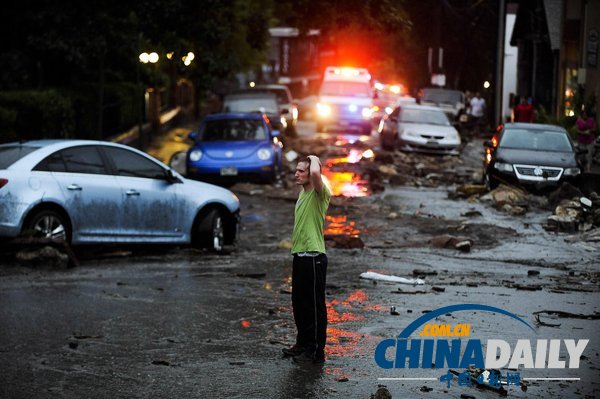 美國多地因暴雨發(fā)出洪水警報 已致1死3失蹤（圖）
