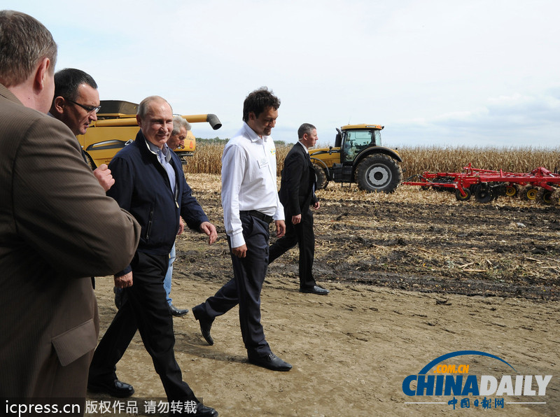 普京視察秋收情況 自稱對(duì)著鏡頭很難盡情用餐（圖）