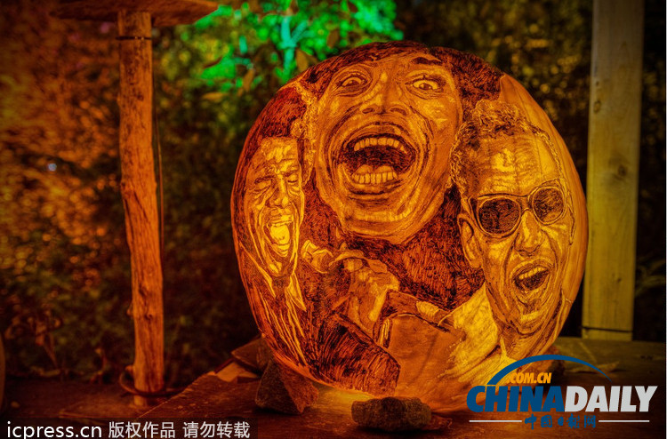 美國舉行創(chuàng)意南瓜燈展 數(shù)千作品讓人眼花繚亂