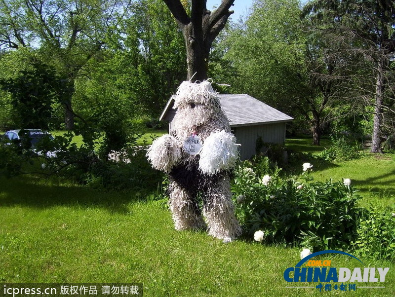 美國(guó)男子自認(rèn)為狗 愛(ài)穿狗服上街閑逛