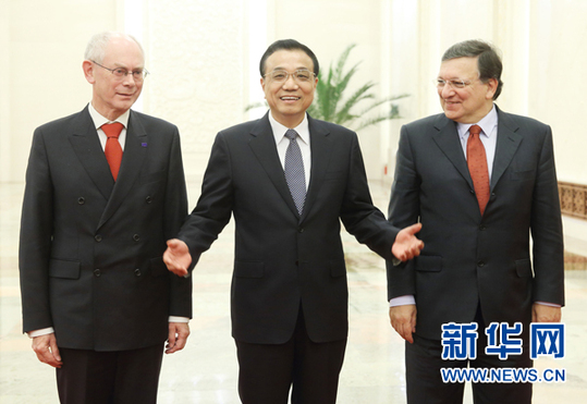 李克強同范龍佩、巴羅佐舉行第十六次中國歐盟領導人會晤