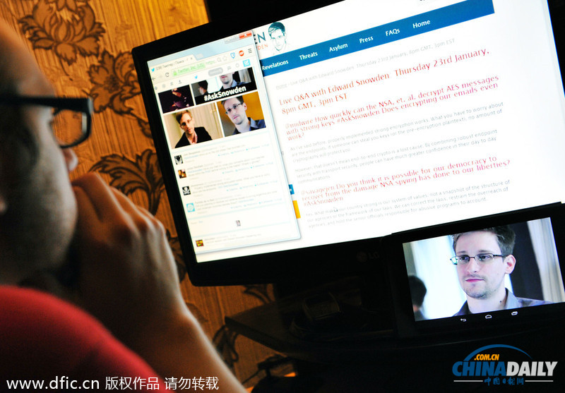 斯諾登在線問(wèn)答 自稱難獲公正審判拒絕返美