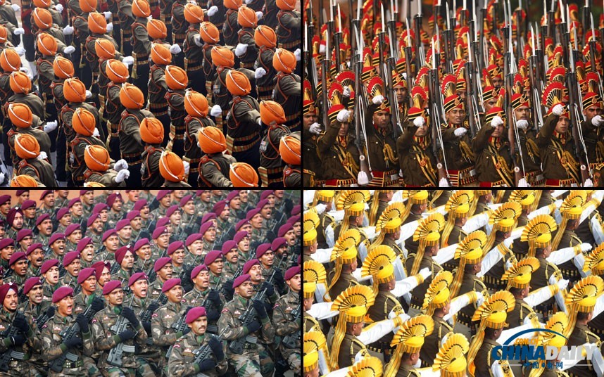 印度閱兵式展先進武器 安倍出席保安持槍護衛(wèi)
