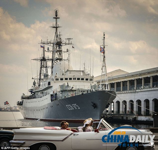 俄羅斯間諜軍艦意外停靠古巴游輪碼頭