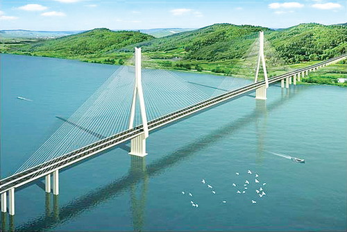安慶望東長(zhǎng)江公路大橋首創(chuàng)花瓶式橋塔