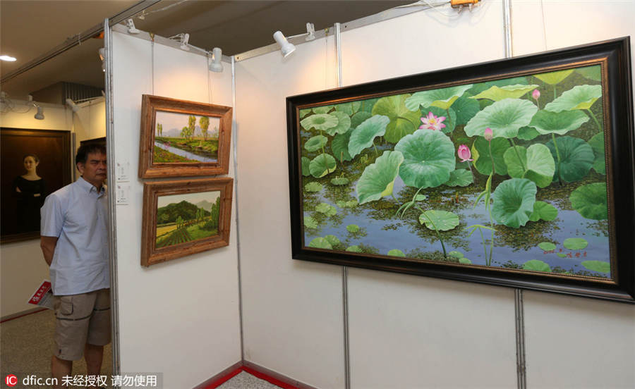 當代朝鮮油畫展南通舉行 唯美浪漫令人震撼（組圖）