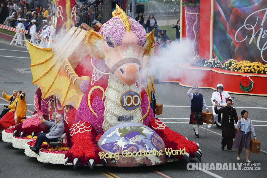 “孫悟空”、“小王子”花車亮相美國玫瑰花車大游行（組圖）