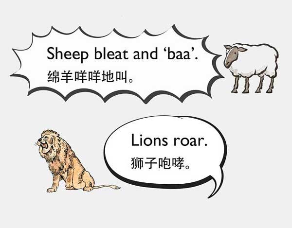 自然界中有各種聲音 如何用英語來描述動物的叫聲？