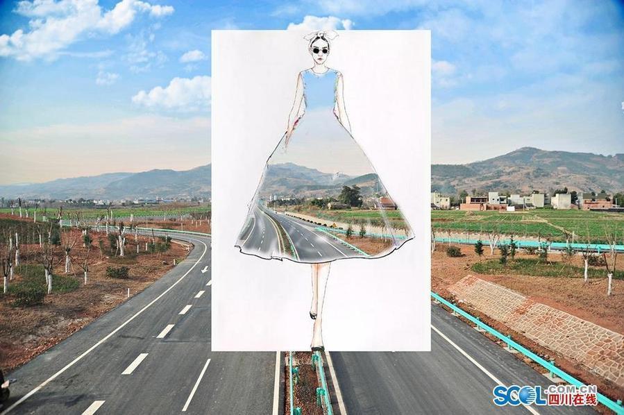 把高速公路做成衣服穿上身 美不美？（組圖）