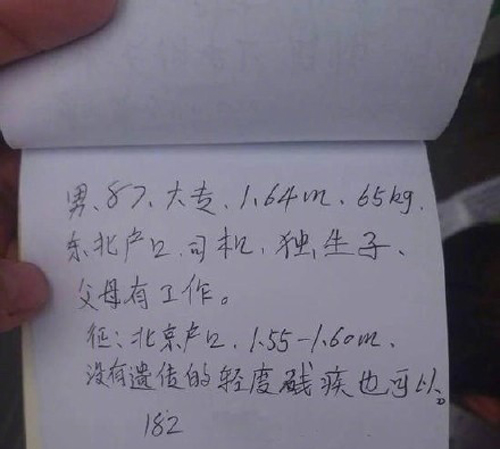 多虧了中國式相親價(jià)目表 老外都知道“勢利眼”長啥樣啦