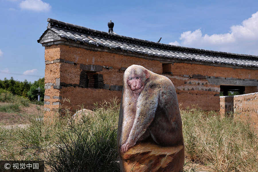 動(dòng)物3D畫栩栩如生 神奇“石頭動(dòng)物園”萌翻天（組圖）