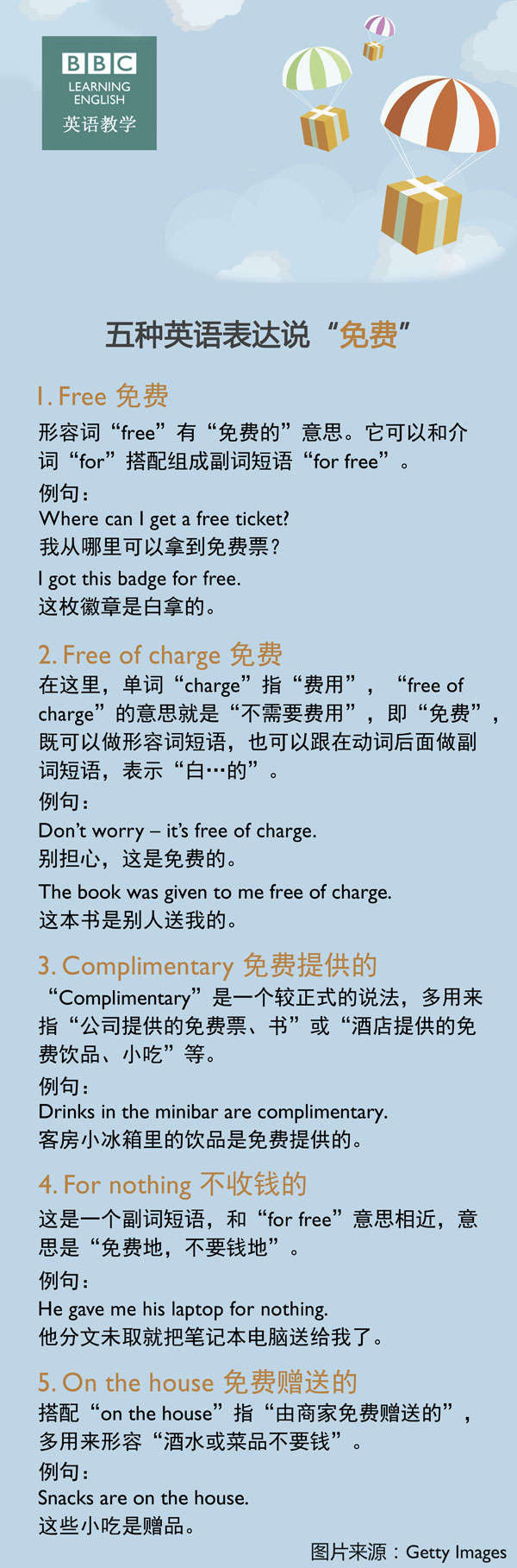 五種英語(yǔ)表達(dá)說(shuō)“免費(fèi)”