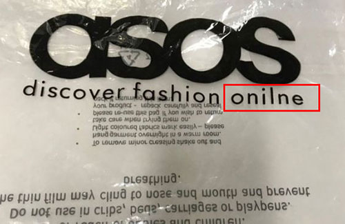 英國電商ASOS為包裝拼寫錯誤致歉，這些錯別字真的很尷尬！