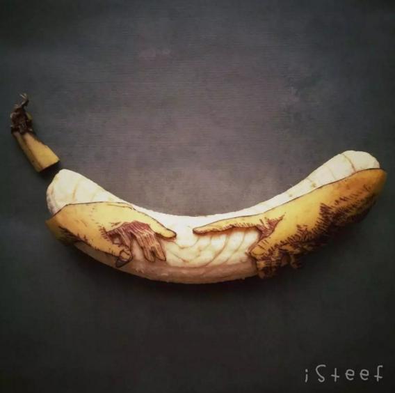 水果變身藝術(shù)品，香蕉還可以這么玩兒