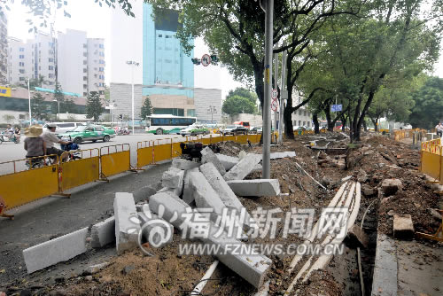 華林路部分路段開始改造 整體工程預計8月初完工