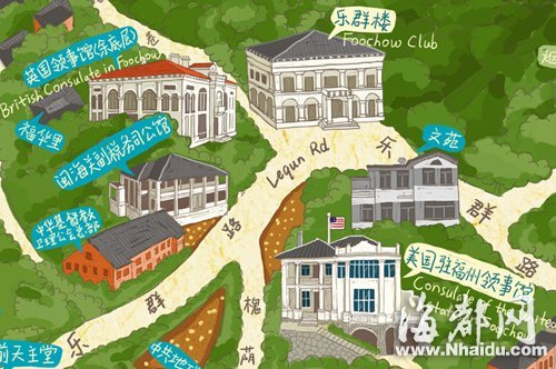 福州小伙子歷時(shí)半年　手繪倉山老洋房地圖(組圖)