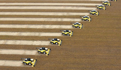 Soy harvest starts on a farm in Correntina