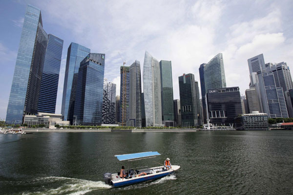 A view of Singarpore's Marina Bay and CBD