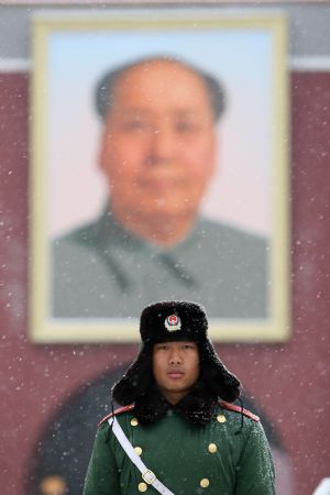 Heavy snowfall helps ease drought in N China