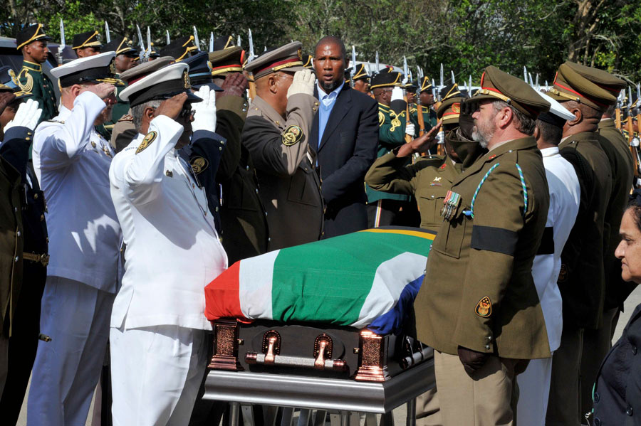 Mandela's coffin back home village