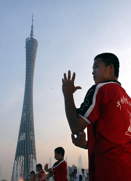 Kungfu show for Asiad opening ceremony 