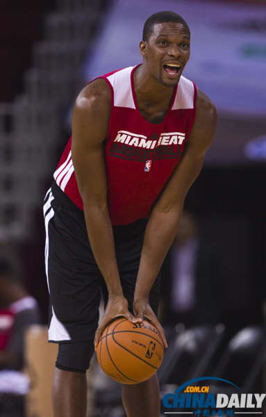 NBA中國賽：熱火隊賽前訓(xùn)練亮相萬事達(dá)中心