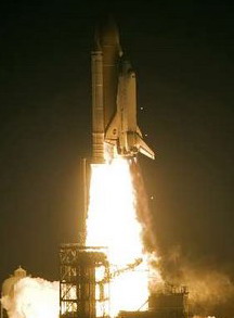 Space shuttle blasts off on last night flight