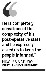 Chavez's condition 'complicated'