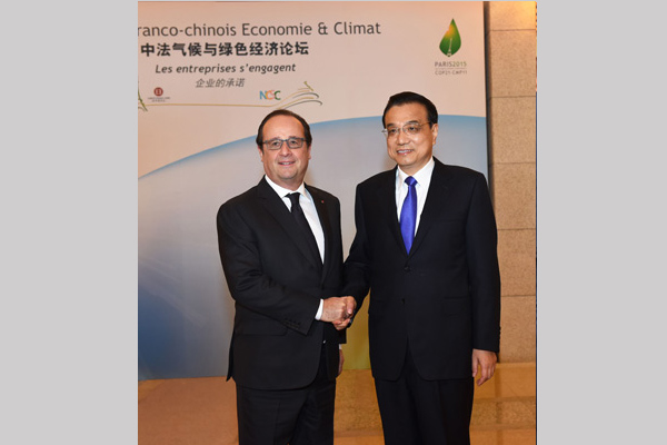Green industry vital to combat climate change, agree China, France