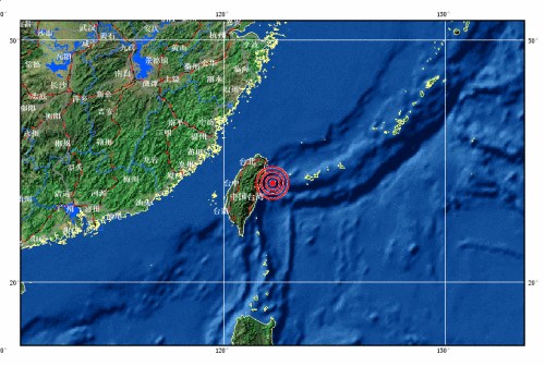 臺(tái)灣花蓮海域今天凌晨發(fā)生6.7級地震(組圖)