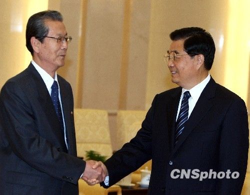 胡錦濤會見朝鮮勞動黨代表團 強調(diào)鞏固中朝關(guān)系