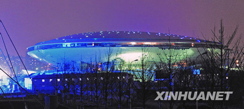 上海世博場(chǎng)館調(diào)試夜景燈光